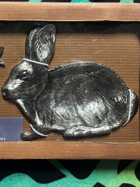 NWT STAR HOME RABBIT DIP DISH SET SILVER OG PRICE: $38